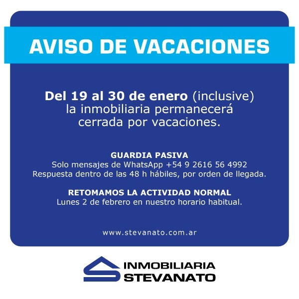 Del 19 al 30 de Enero - Cerrado por Vacaciones